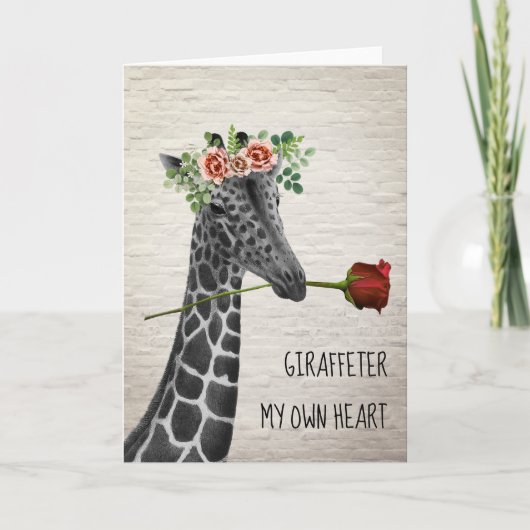 Carte Girafe à mon propre cœur Boho Girafe Saint-Valenti (Devant)