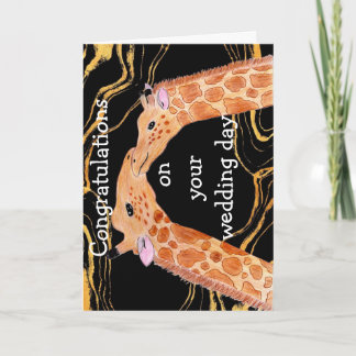 Carte Girafe aimante Félicitations pour votre jour de ma