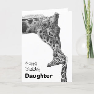 Carte Girafe and Calf Greeting Card