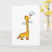 Carte Girafe aux nuages (Fleur jaune)