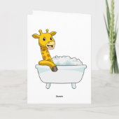 Carte Girafe avec baignoire avec mousse (Dos)