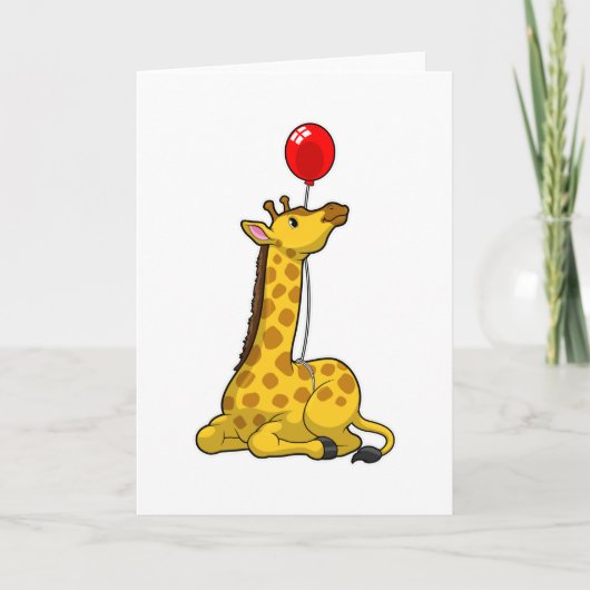 Carte Girafe avec ballon (Devant)