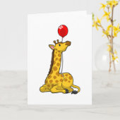 Carte Girafe avec ballon (Fleur jaune)