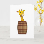 Carte Girafe avec baril (Fleur jaune)