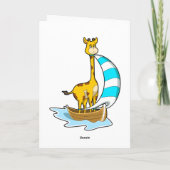 Carte Girafe avec bateau à voile (Dos)