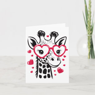 Carte Girafe avec cœur Gles Célébration de l'amour de la
