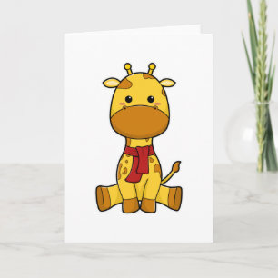 Carte Girafe avec écharpe