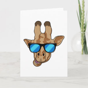 Carte Girafe avec lunettes de soleil