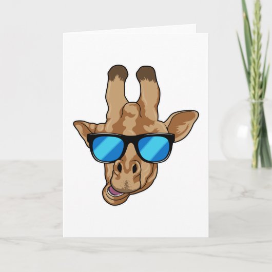 Carte Girafe avec lunettes de soleil (Devant)