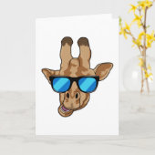 Carte Girafe avec lunettes de soleil (Fleur jaune)