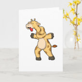 Carte Girafe avec nœud au cou (Fleur jaune)