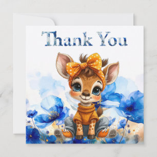 Carte Girafe avec nœud papillon à pois Merci