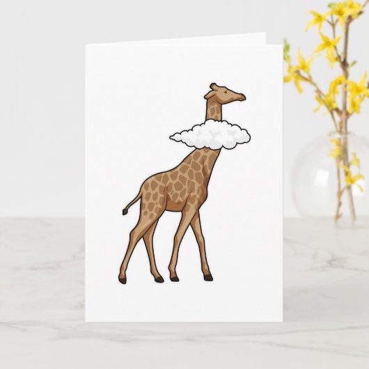 Carte Girafe avec Nuage (Fleur jaune)