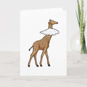 Carte Girafe avec Nuage