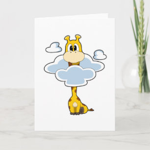 Carte Girafe avec Nuages
