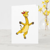 Carte Girafe avec Ruban (Fleur jaune)