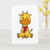 Carte Girafe avec une écharpe (Fleur jaune)