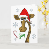 Carte girafe de Noël (Fleur jaune)