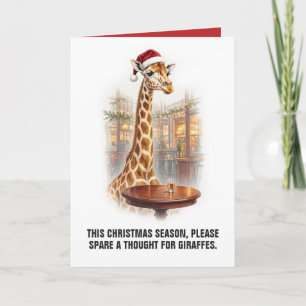 Carte Girafe drôle Blague de boisson de Noël