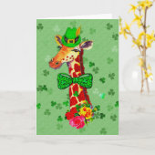 Carte Girafe du jour de St Patrick (Fleur jaune)