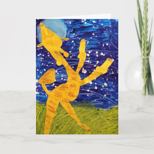 Carte Girafe éclairée par la lune - illustration par (Devant)