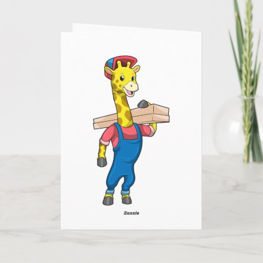 Carte Girafe en Charpentier avec du Bois (Dos)