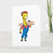 Carte Girafe en Charpentier avec du Bois (Devant)