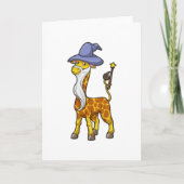 Carte Girafe en Magicien avec baguette magique et chapea (Devant)