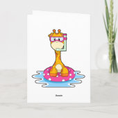 Carte Girafe en plongée avec tuba (Dos)
