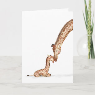 Carte Girafe et veau près de la fête des mères
