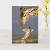 Carte Girafe Kissing (Fleur jaune)