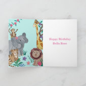 Carte girafe pour 2ème anniversaire fille (Intérieur)
