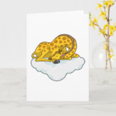 Carte Girafe sur les nuages (Fleur jaune)
