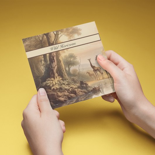 Carte girafes botaniques vintages, personnalisables