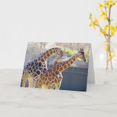 Carte Girafes dans l'amour (Fleur jaune)