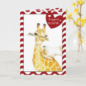 Carte Girafes de bonbon à Saint-Valentin (Fleur jaune)
