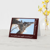 Carte Girafes drôles et mignonnes pour un anniversaire, (Fleur jaune)