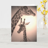 Carte girafes, mère et enfant (Fleur jaune)