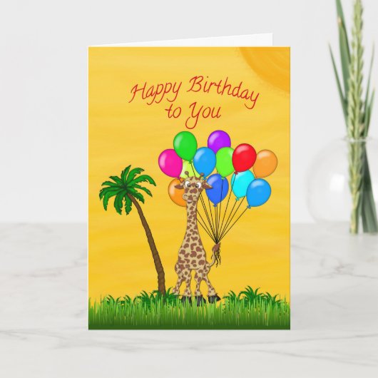 Carte Giraffe anniversaire (Devant)