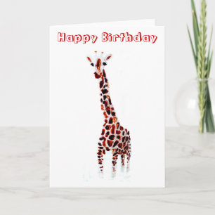 Carte Giraffe Anniversaire Art faunique