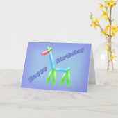 Carte Giraffe Balloon Anniversaire (Fleur jaune)