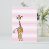 Carte Giraffe Bébé mignonne, animaux de safari, rayures  (Debout devant)