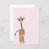 Carte Giraffe Bébé mignonne, animaux de safari, rayures  (Devant / Derrière)