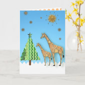 Carte GIRAFFE cHRISTMAS (Fleur jaune)