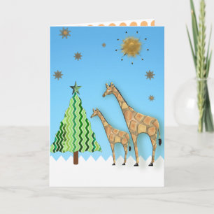 Carte GIRAFFE cHRISTMAS