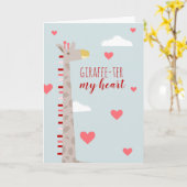 Carte Giraffe Coeur Valentine Pun (Fleur jaune)