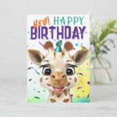 Carte Giraffe Confetti Birthday (Debout devant)