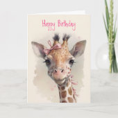Carte Giraffe cool Cute - Amusant Joyeux Anniversaire (Devant)