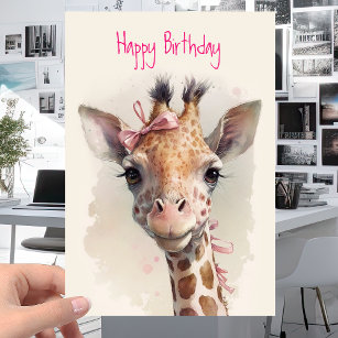 Carte Giraffe cool Cute - Amusant Joyeux Anniversaire