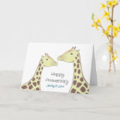 Carte Giraffe Couple Mariage Anniversaire (Fleur jaune)
